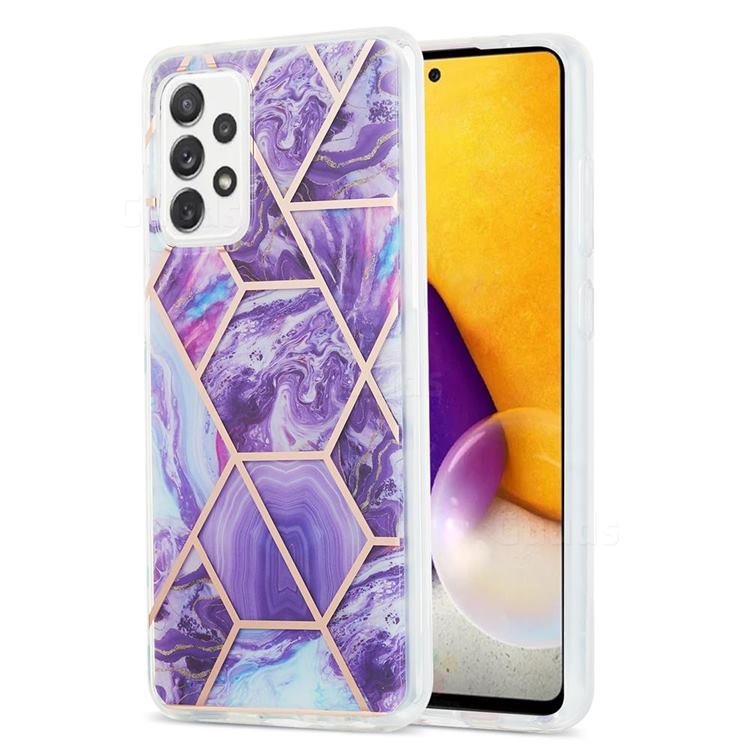 Purple Gagic Marble Pattern Galvanized Electroplating Protective Case Cover for Samsung Galaxy A72 (4G, 5G)