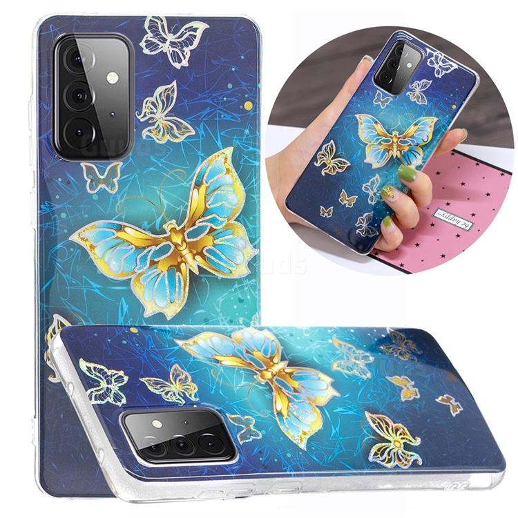 Golden Butterfly Painted Galvanized Electroplating Soft Phone Case Cover for Samsung Galaxy A72 5G