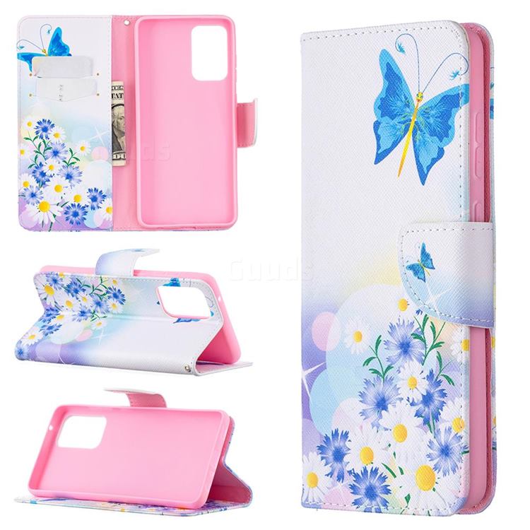 Butterflies Flowers Leather Wallet Case for Samsung Galaxy A72 (4G, 5G)