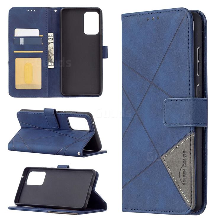 Binfen Color BF05 Prismatic Slim Wallet Flip Cover for Samsung Galaxy A72 (4G, 5G) - Blue