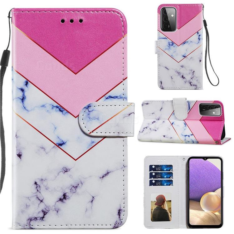 Smoke Marble Smooth Leather Phone Wallet Case for Samsung Galaxy A72 (4G, 5G)