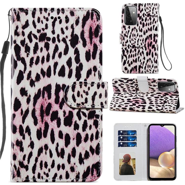 Leopard Smooth Leather Phone Wallet Case for Samsung Galaxy A72 (4G, 5G)