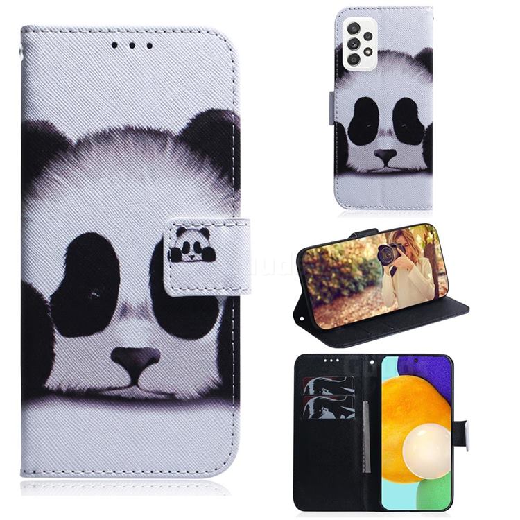 Sleeping Panda PU Leather Wallet Case for Samsung Galaxy A72 (4G, 5G)