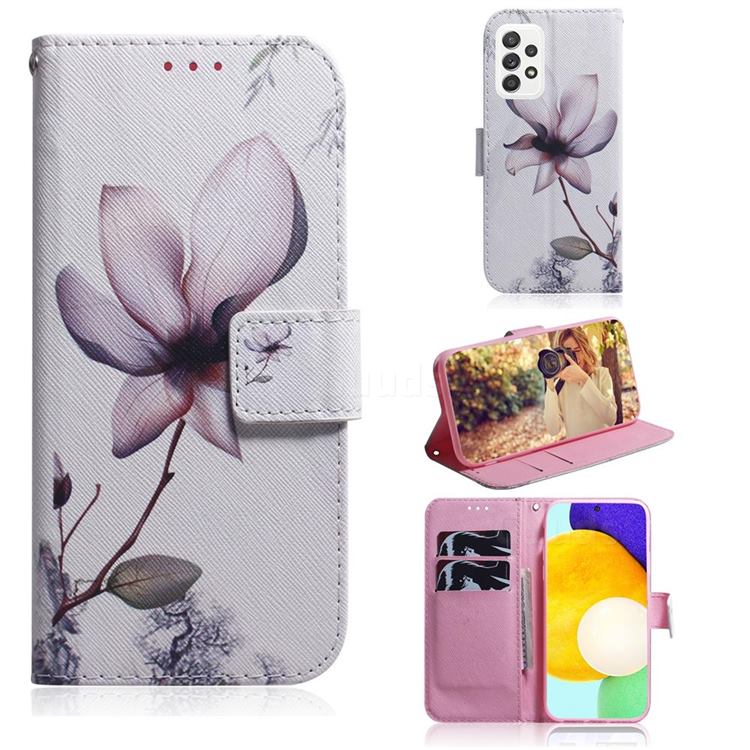 Magnolia Flower PU Leather Wallet Case for Samsung Galaxy A72 (4G, 5G)
