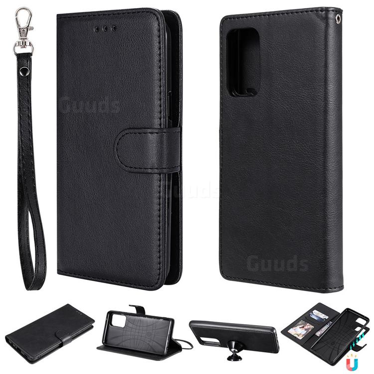 Retro Greek Detachable Magnetic PU Leather Wallet Phone Case for Samsung Galaxy A72 (4G, 5G) - Black