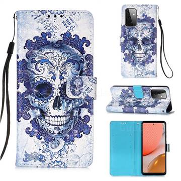 Cloud Kito 3D Painted Leather Wallet Case for Samsung Galaxy A72 (4G, 5G)
