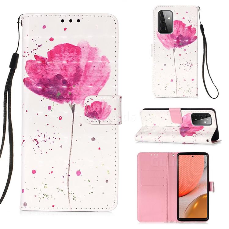 Watercolor 3D Painted Leather Wallet Case for Samsung Galaxy A72 (4G, 5G)
