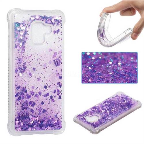 Dynamic Liquid Glitter Sand Quicksand Star TPU Case for Samsung Galaxy A8+ (2018) - Purple