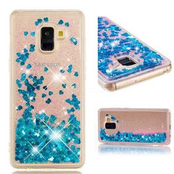 Dynamic Liquid Glitter Quicksand Sequins TPU Phone Case for Samsung Galaxy A8+ (2018) - Blue