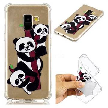 Three Pandas Anti-fall Clear Varnish Soft TPU Back Cover for Samsung Galaxy A8+ (2018)