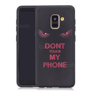 Red Eyes 3D Embossed Relief Black Soft Back Cover for Samsung Galaxy A8+ (2018)