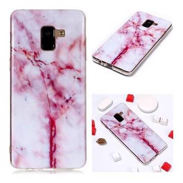 Red Grain Soft TPU Marble Pattern Phone Case for Samsung Galaxy A8+ (2018)
