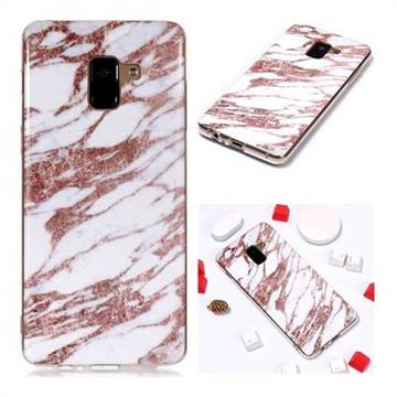 Rose Gold Grain Soft TPU Marble Pattern Phone Case for Samsung Galaxy A8+ (2018)