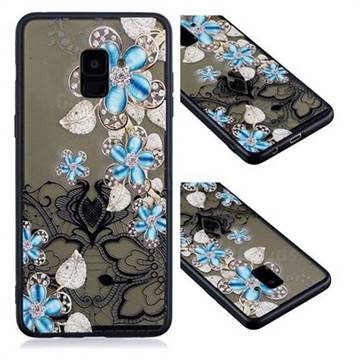 Lilac Lace Diamond Flower Soft TPU Back Cover for Samsung Galaxy A8+ (2018)