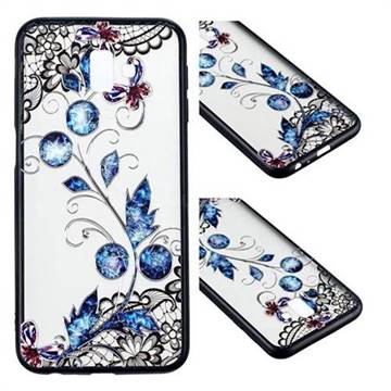 Butterfly Lace Diamond Flower Soft TPU Back Cover for Samsung Galaxy A8+ (2018)