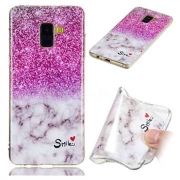 Love Smoke Purple Soft TPU Marble Pattern Phone Case for Samsung Galaxy A8+ (2018)