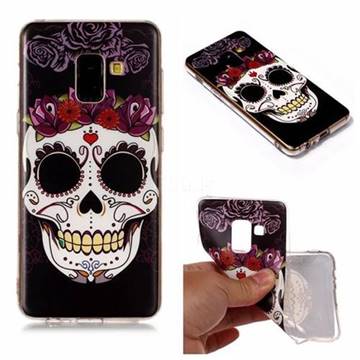 Flowers Skull Matte Soft TPU Back Cover for Samsung Galaxy A8+ (2018)