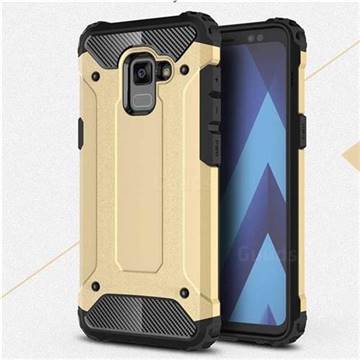 King Kong Armor Premium Shockproof Dual Layer Rugged Hard Cover for Samsung Galaxy A8+ (2018) - Champagne Gold