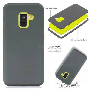 Matte PC + Silicone Shockproof Phone Back Cover Case for Samsung Galaxy A8+ (2018) - Gray