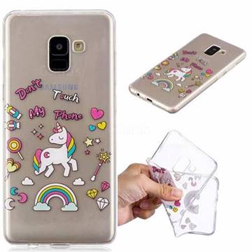 Rainbow Star Unicorn Super Clear Soft TPU Back Cover for Samsung Galaxy A8+ (2018)