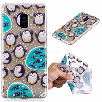 Penguin and Fish Super Clear Soft TPU Back Cover for Samsung Galaxy A8+ (2018)