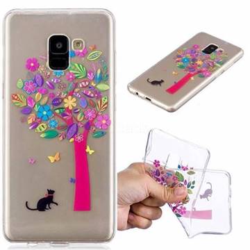 Tree cat Super Clear Soft TPU Back Cover for Samsung Galaxy A8+ (2018)