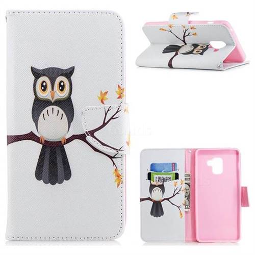 Owl on Tree Leather Wallet Case for Samsung Galaxy A8+ (2018)