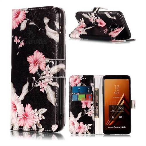 Azalea Flower PU Leather Wallet Case for Samsung Galaxy A8+ (2018)