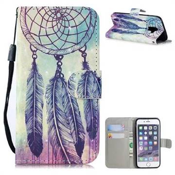 Feather Wind Chimes 3D Painted Leather Wallet Phone Case for Samsung Galaxy A8+ (2018)