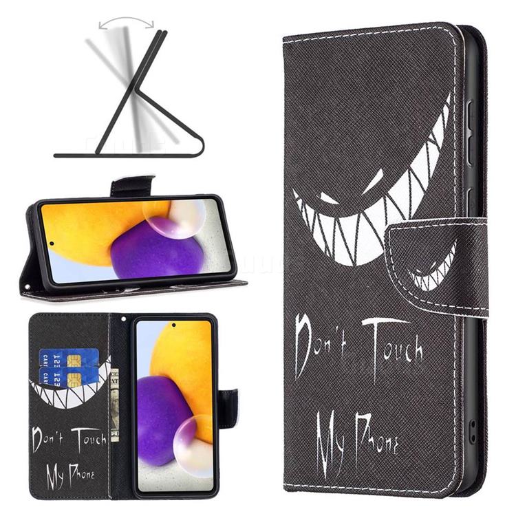 Crooked Grin Leather Wallet Case for Samsung Galaxy A73 5G