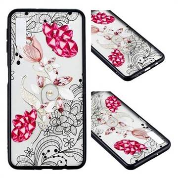 Tulip Lace Diamond Flower Soft TPU Back Cover for Samsung Galaxy A7 (2018)