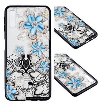 Lilac Lace Diamond Flower Soft TPU Back Cover for Samsung Galaxy A7 (2018)