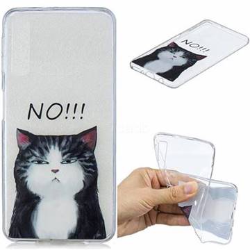 Cat Say No Clear Varnish Soft Phone Back Cover for Samsung Galaxy A7 (2018)