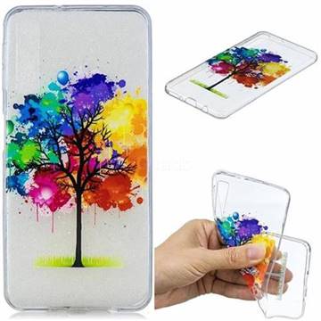 Oil Painting Tree Clear Varnish Soft Phone Back Cover for Samsung Galaxy A7 (2018)