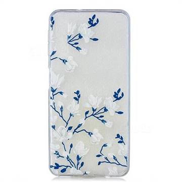 Magnolia Flower Clear Varnish Soft Phone Back Cover for Samsung Galaxy ...