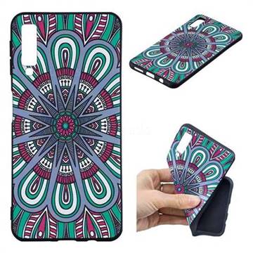 Mandala 3D Embossed Relief Black Soft Back Cover for Samsung Galaxy A7 (2018)