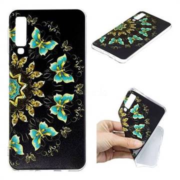 Circle Butterflies Super Clear Soft TPU Back Cover for Samsung Galaxy A7 (2018)