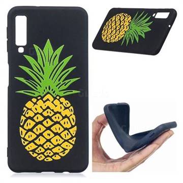 Big Pineapple 3D Embossed Relief Black Soft Back Cover for Samsung Galaxy A7 (2018)