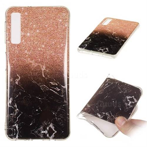Glittering Rose Black Soft TPU Marble Pattern Case for Samsung Galaxy A7 (2018)