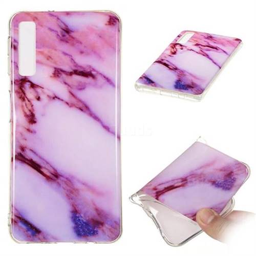 Purple Soft TPU Marble Pattern Case for Samsung Galaxy A7 (2018)