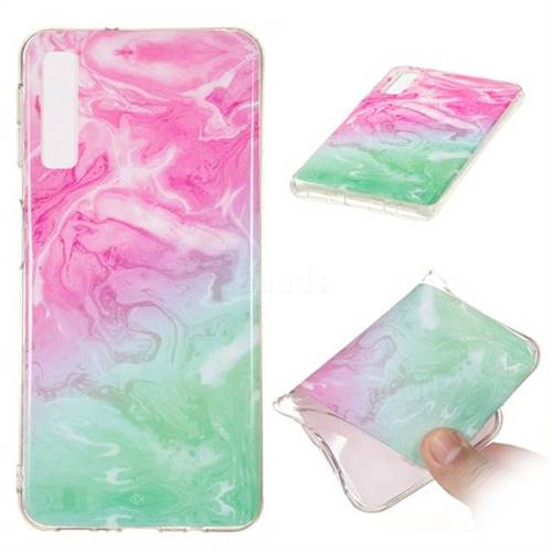 Pink Green Soft TPU Marble Pattern Case for Samsung Galaxy A7 (2018)