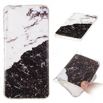 Black and White Soft TPU Marble Pattern Phone Case for Samsung Galaxy A7 (2018)