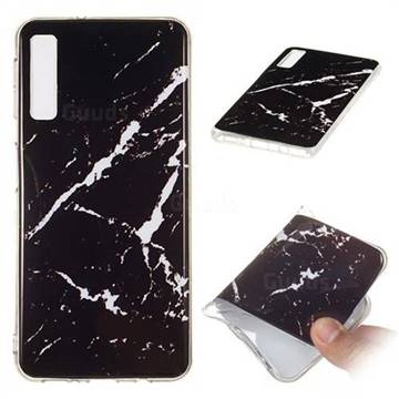 Black Rough white Soft TPU Marble Pattern Phone Case for Samsung Galaxy A7 (2018)