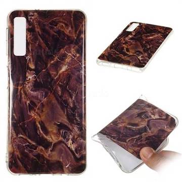 Brown Soft TPU Marble Pattern Phone Case for Samsung Galaxy A7 (2018)