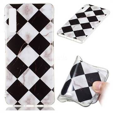 Black and White Matching Soft TPU Marble Pattern Phone Case for Samsung Galaxy A7 (2018)