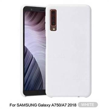 Howmak Slim Liquid Silicone Rubber Shockproof Phone Case Cover for Samsung Galaxy A7 (2018) - White