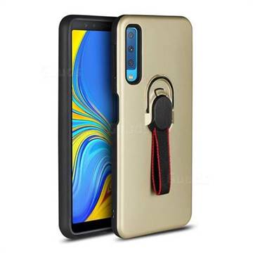 Raytheon Multi-function Ribbon Stand Back Cover for Samsung Galaxy A7 (2018) A750 - Golden