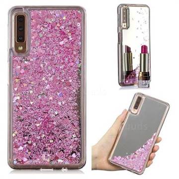 Glitter Sand Mirror Quicksand Dynamic Liquid Star TPU Case for Samsung Galaxy A7 (2018) A750 - Cherry Pink