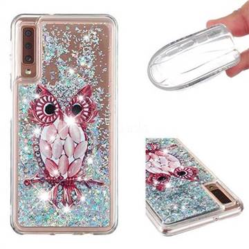 Seashell Owl Dynamic Liquid Glitter Quicksand Soft TPU Case for Samsung Galaxy A7 (2018) A750