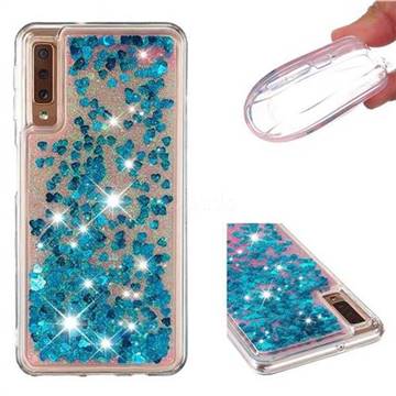 Dynamic Liquid Glitter Quicksand Sequins TPU Phone Case for Samsung Galaxy A7 (2018) A750 - Blue